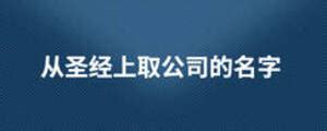 聖經取公司名|从圣经上取公司的名字